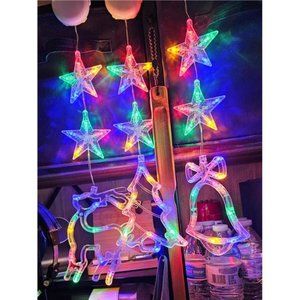 3 Pack Christmas Tree Jingle Bell Reindeer Window Lights with Suction